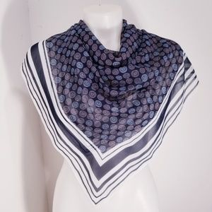 NWT Jason Wu Navy Scarf with Stripes & Wheels